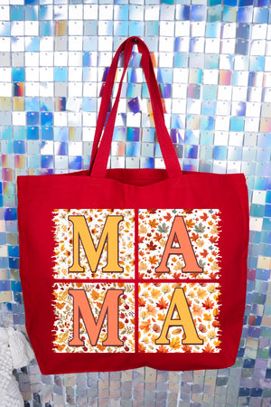 Falling Leaves Mama Canvas Jumbo Tote