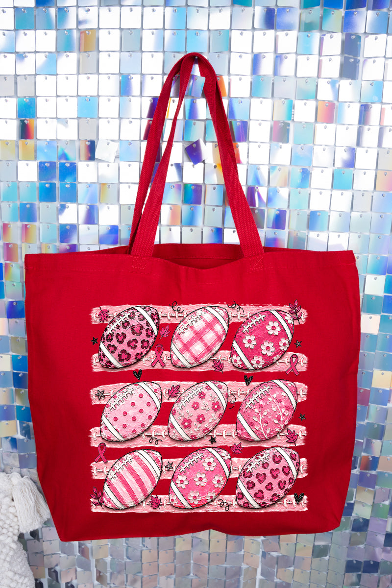 Painted Touchdowns for Hope Canvas Jumbo Tote