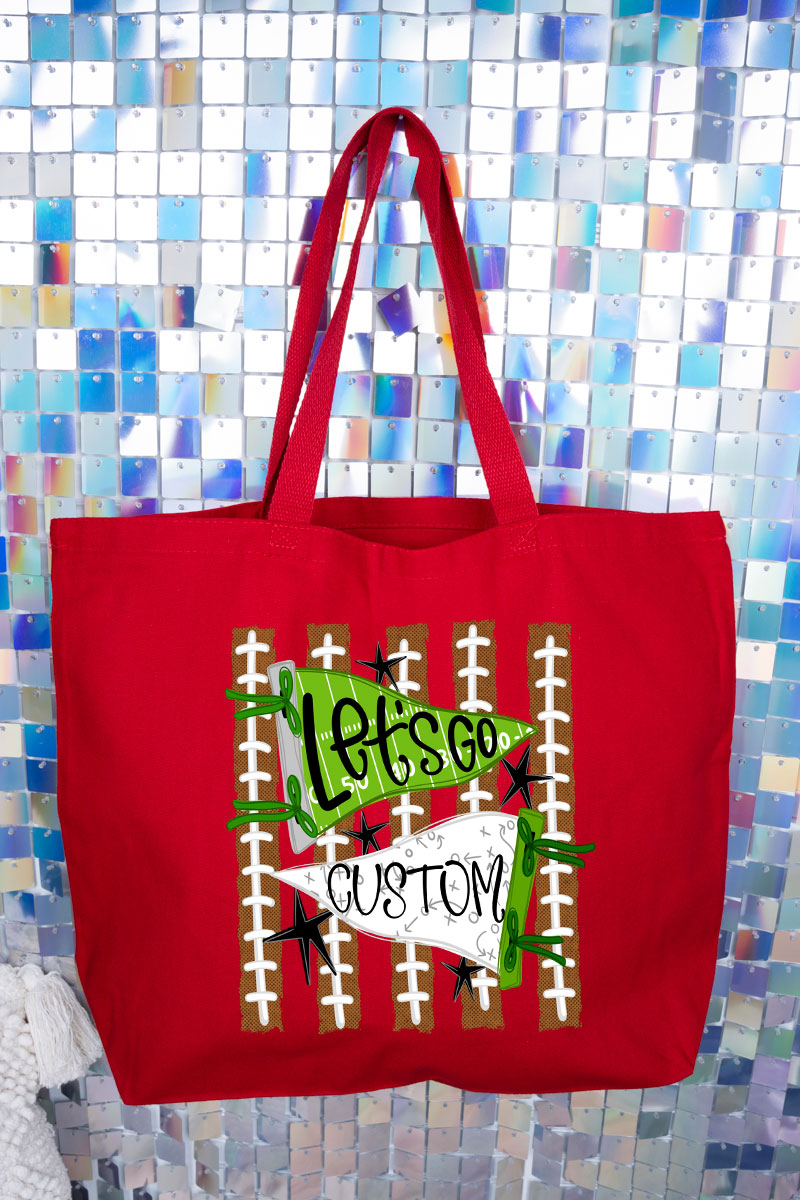 Personalized Touchdown Cheers Canvas Jumbo Tote *Enter Custom Text