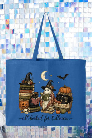 All Booked For Halloween Canvas Jumbo Tote