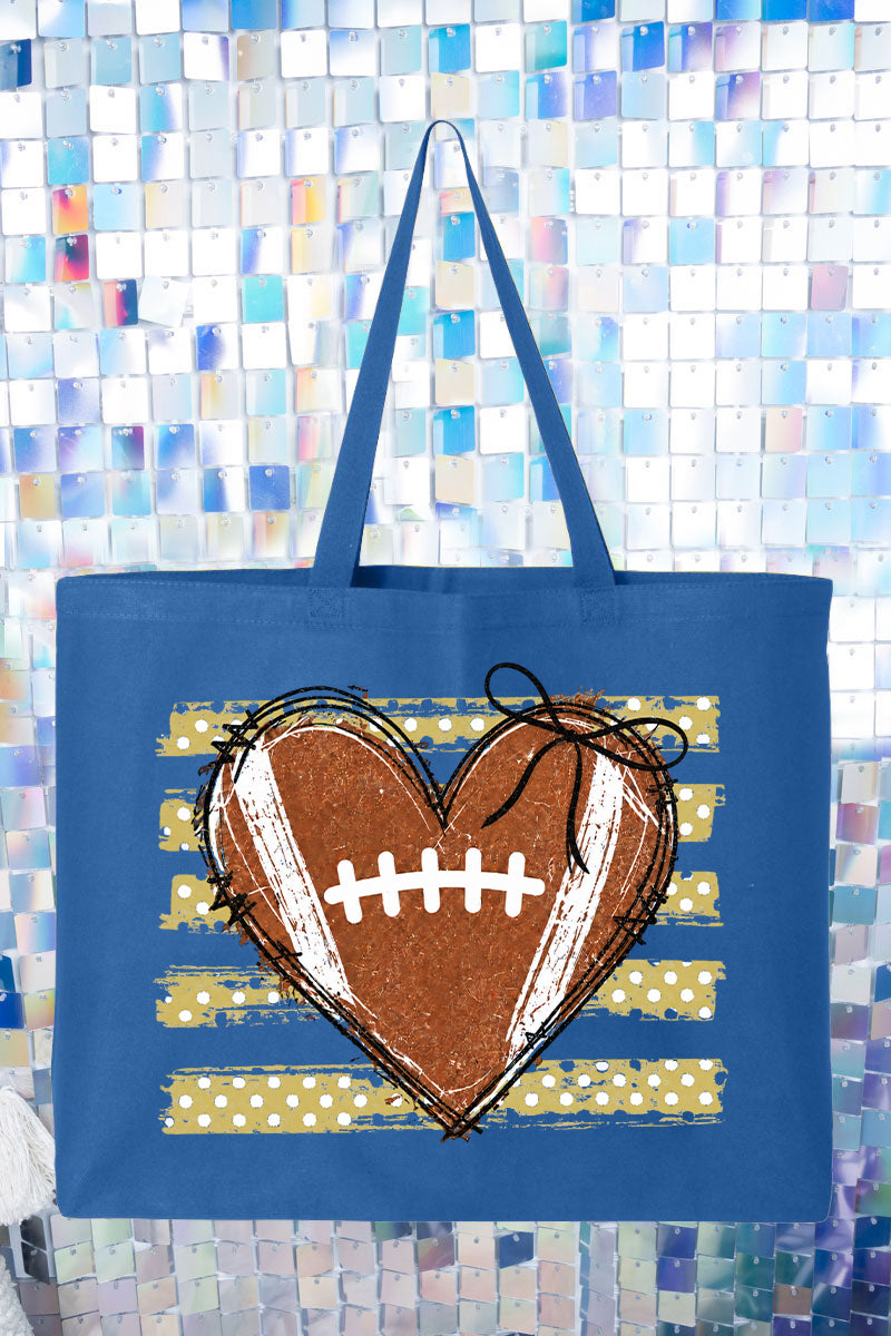 Gold Football Sweetheart Canvas Jumbo Tote