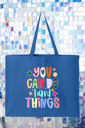 You Can Do Hard Things Canvas Jumbo Tote