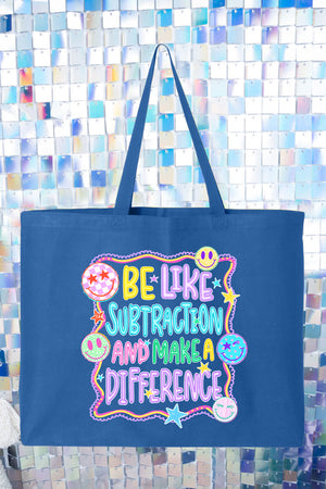 Playful Be Like Subtraction Canvas Jumbo Tote