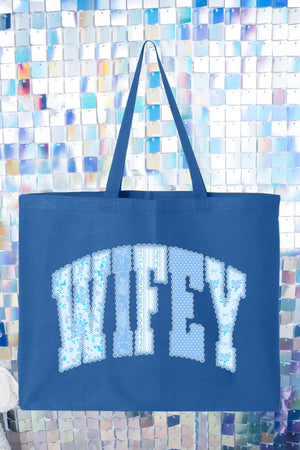 Something Blue Wifey Canvas Jumbo Tote
