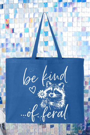 Be Kind Of Feral Raccoon Canvas Jumbo Tote