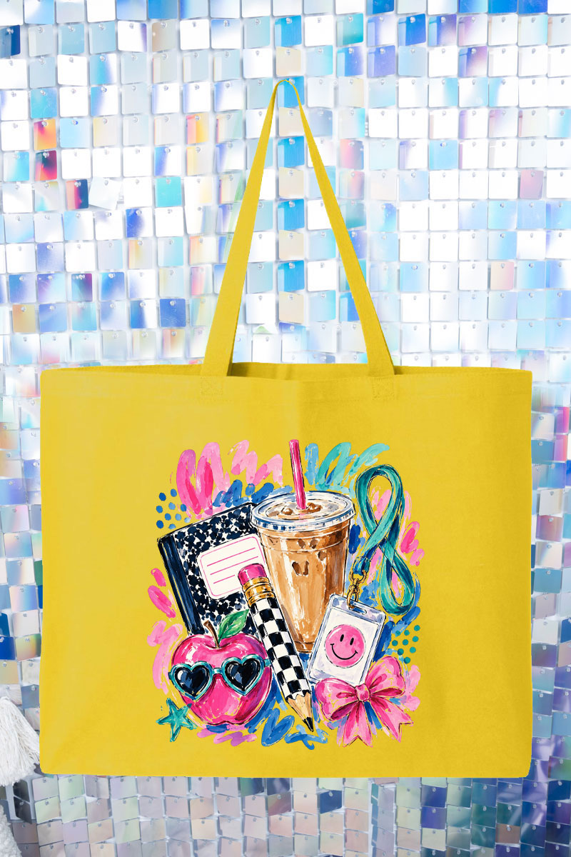 Bows, Books & Brews Canvas Jumbo Tote