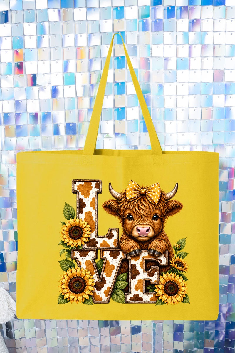 Little Highland Love Canvas Jumbo Tote
