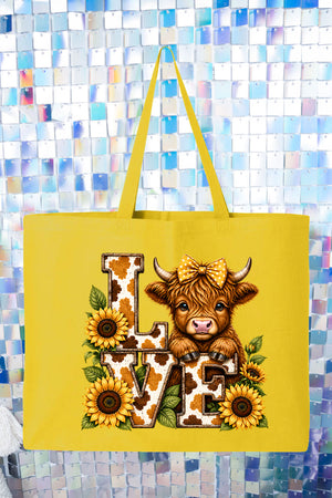 Little Highland Love Canvas Jumbo Tote