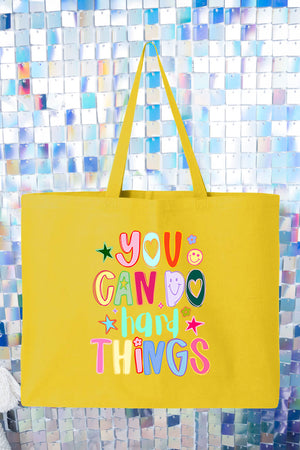 You Can Do Hard Things Canvas Jumbo Tote