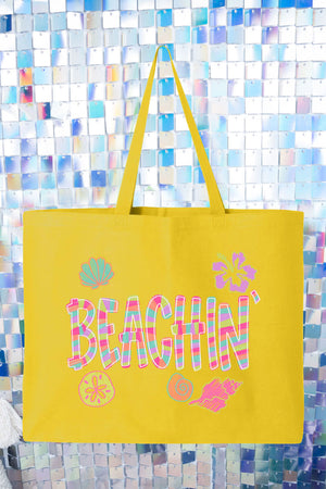Paradise Painted Beachin' Canvas Jumbo Tote