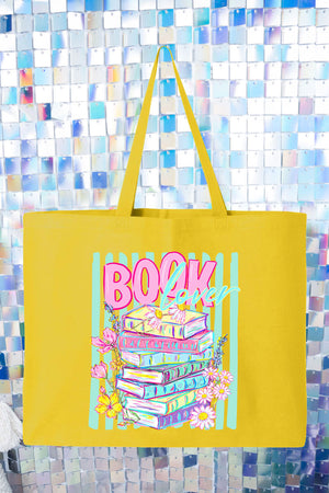 Petals & Paperback Book Lover Canvas Jumbo Tote