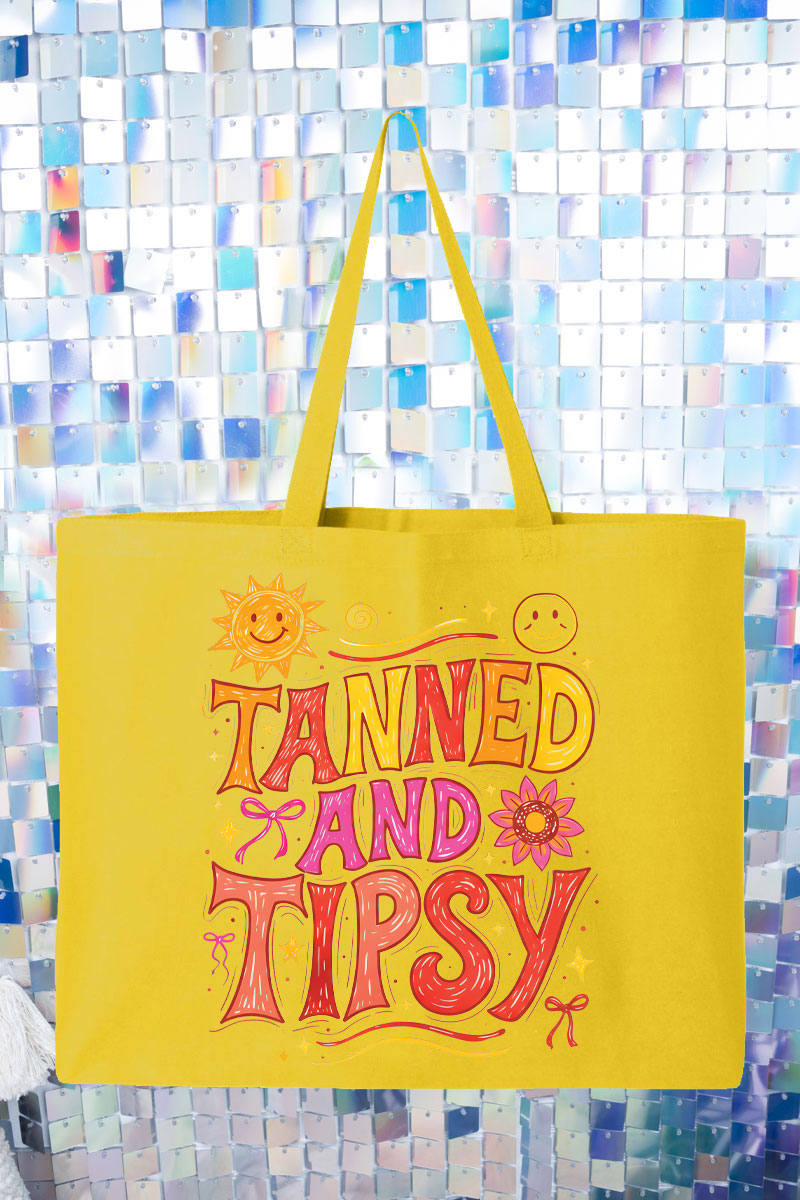 Tanned And Tipsy State Of Mind Canvas Jumbo Tote
