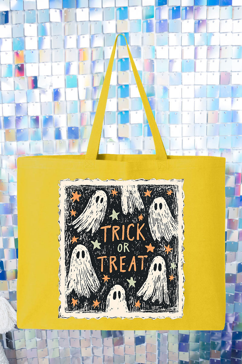 Trick Or Treat Ghost Crew Canvas Jumbo Tote