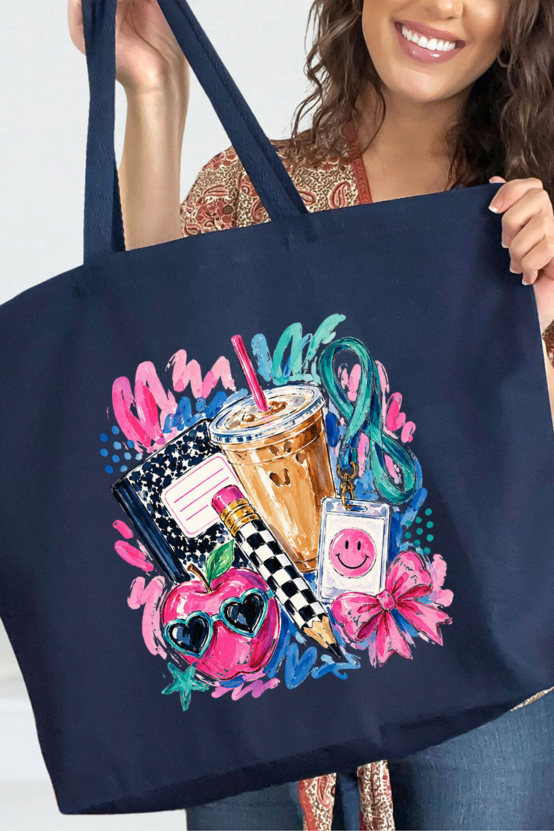 Bows, Books & Brews Canvas Jumbo Tote