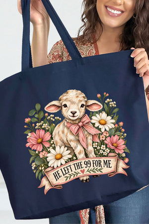Lamb Left The 99 Canvas Jumbo Tote