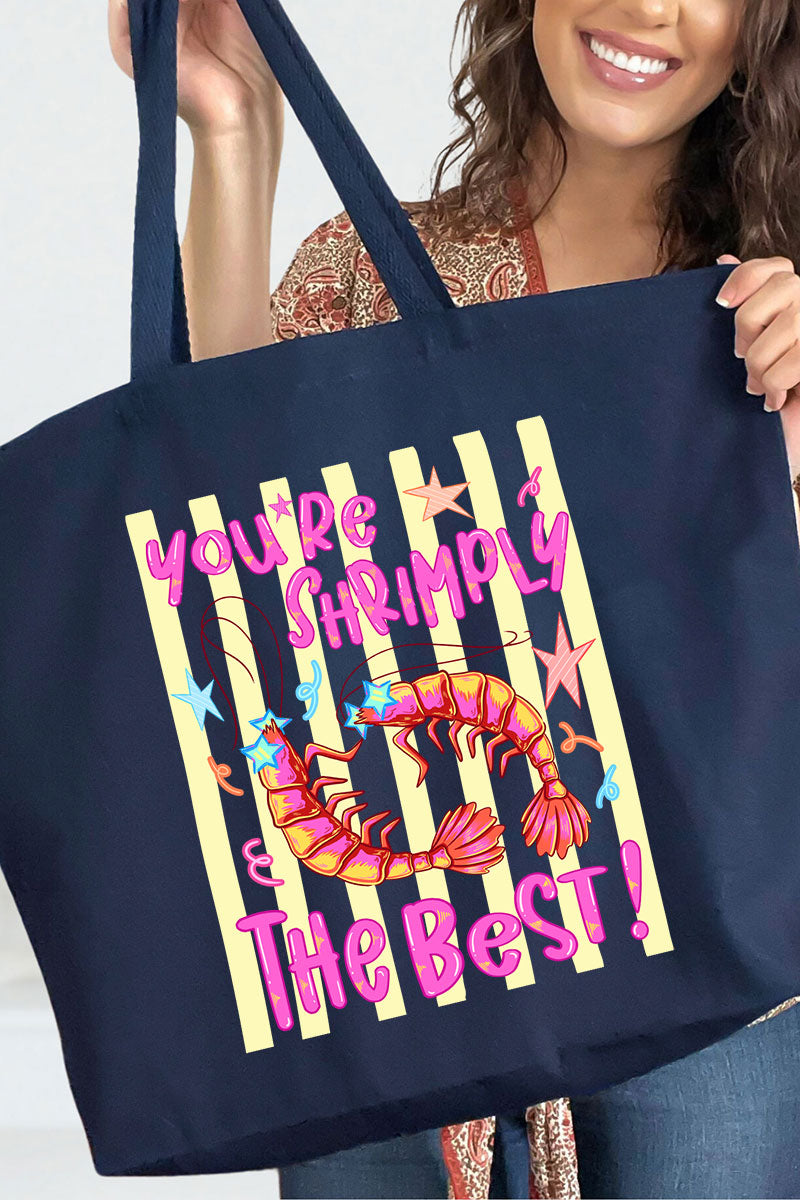 Shrimply The Best Canvas Jumbo Tote