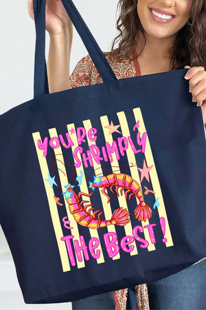 Shrimply The Best Canvas Jumbo Tote