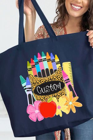 Personalized Teaching In Full Color Canvas Jumbo Tote *Enter Your Name