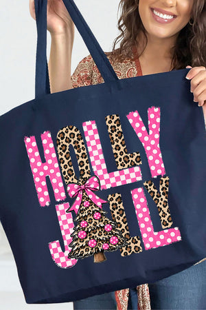 Wild & Pink Holly Jolly Canvas Jumbo Tote