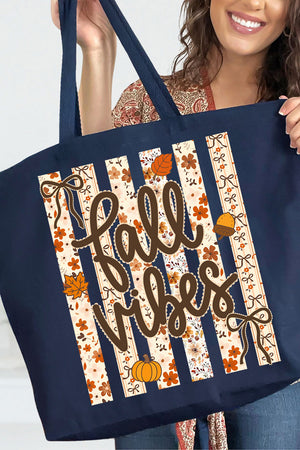 Cozy Coquette Fall Vibes Canvas Jumbo Tote