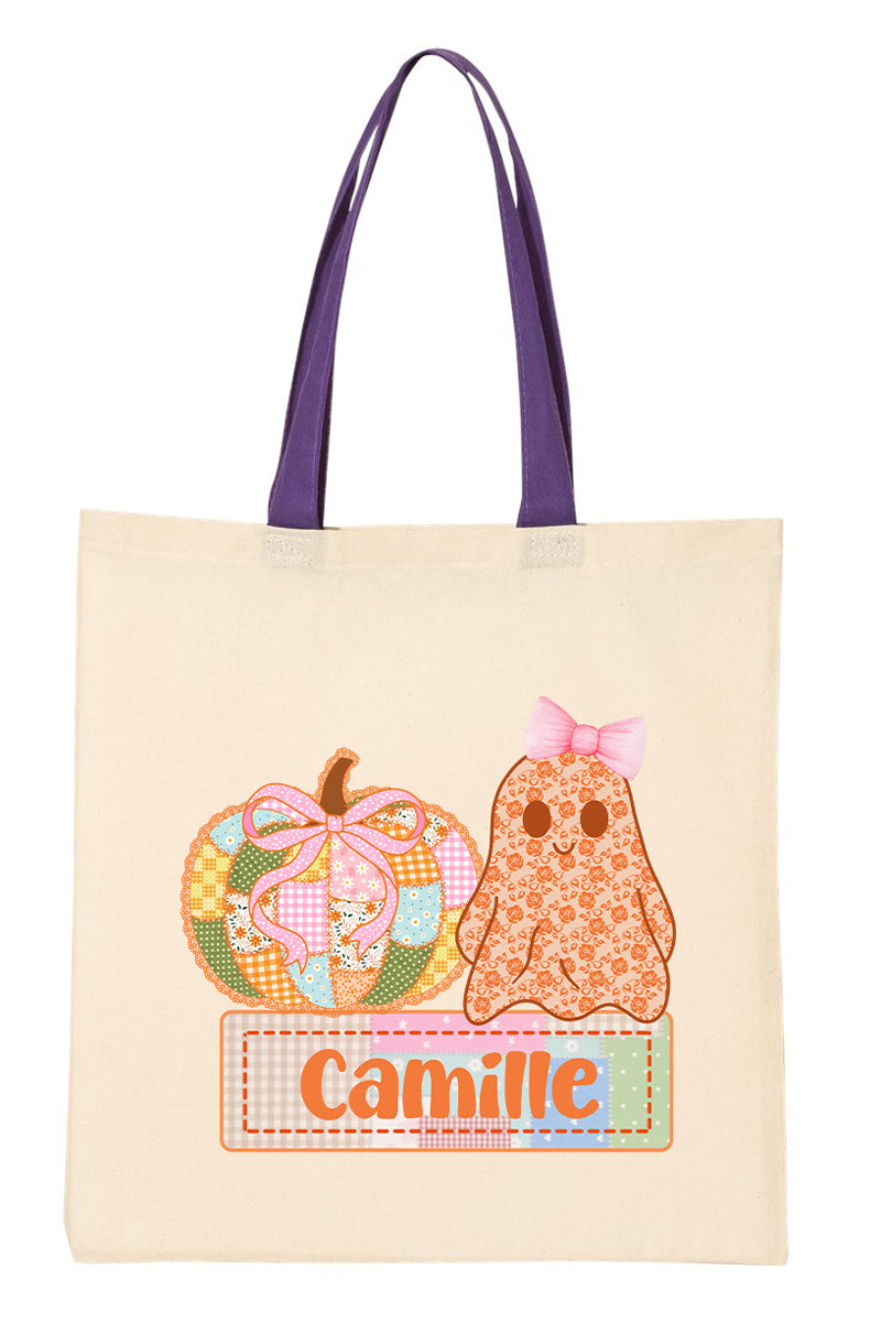 Personalized Sweetly Spooky Medium Canvas Tote *Enter Kid's Name