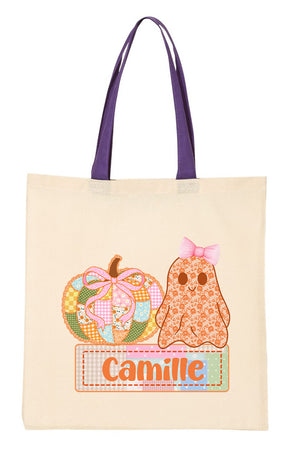 Personalized Sweetly Spooky Medium Canvas Tote *Enter Kid's Name