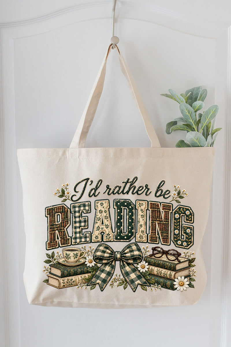 Cozy Reading Nook Canvas Jumbo Tote