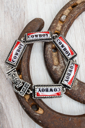 TIPI Cowboy Country Silvertone Magnetic Bracelet