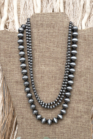 TIPI Western Elite Silver Pearl Layered Necklace