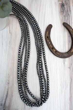 TIPI Desert Icon Silver Pearl Layered Necklace