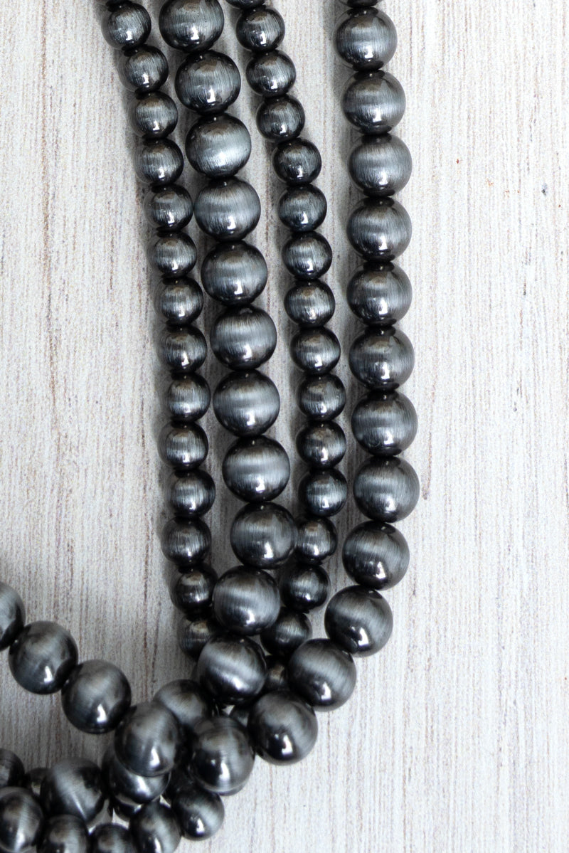 TIPI Desert Icon Silver Pearl Layered Necklace