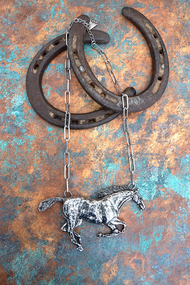 TIPI Stallion Stampede Silvertone Necklace
