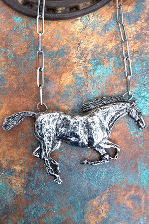 TIPI Stallion Stampede Silvertone Necklace