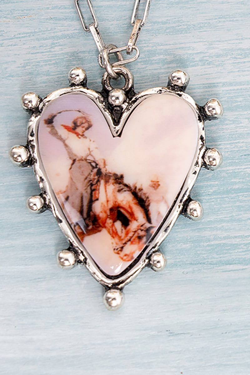 TIPI Heart Of A Cowgirl Silvertone Necklace