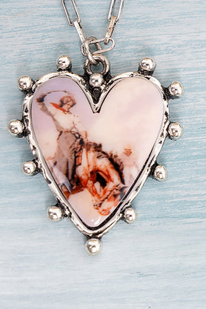 TIPI Heart Of A Cowgirl Silvertone Necklace