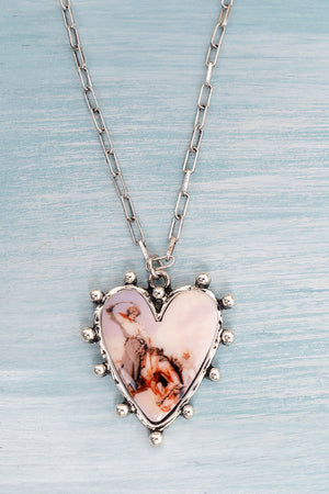 TIPI Heart Of A Cowgirl Silvertone Necklace