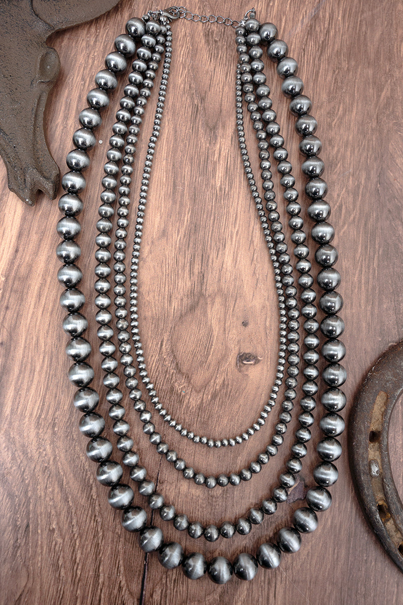 TIPI Silver Prairie Pearls Layered Necklace