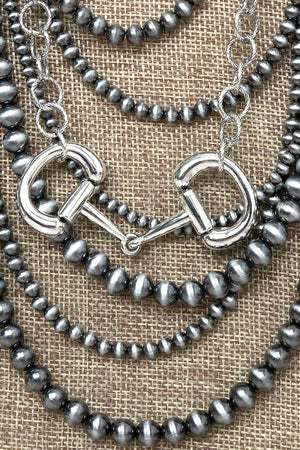 TIPI Ranch Refinement Silver Pearl Layered Necklace