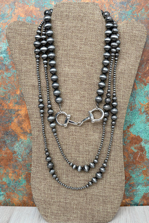 TIPI Snaffle & Silver Pearl Layered Necklace