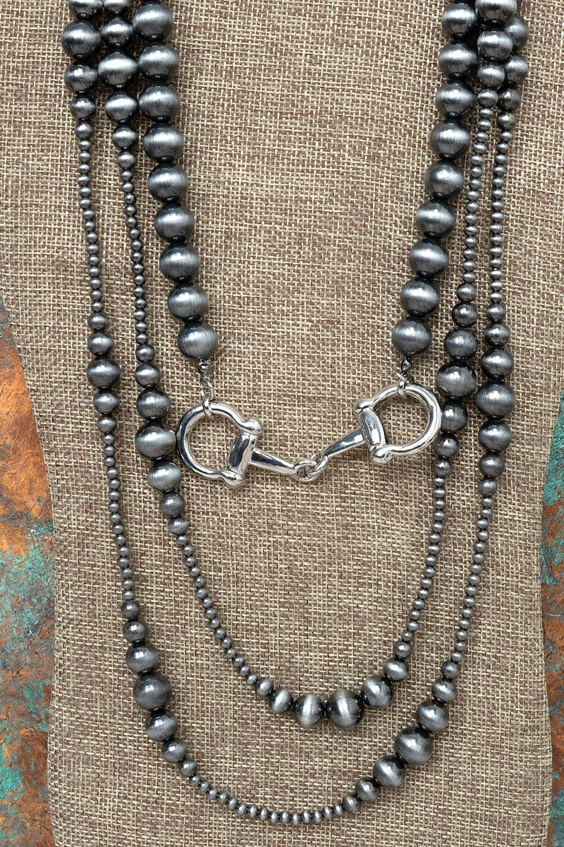 TIPI Snaffle & Silver Pearl Layered Necklace