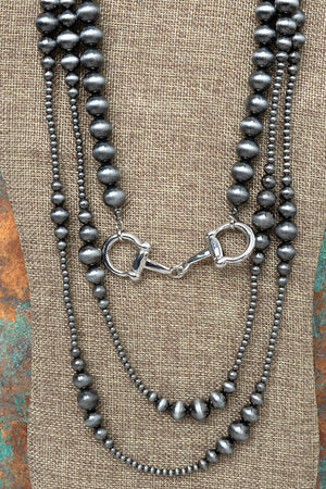 TIPI Snaffle & Silver Pearl Layered Necklace