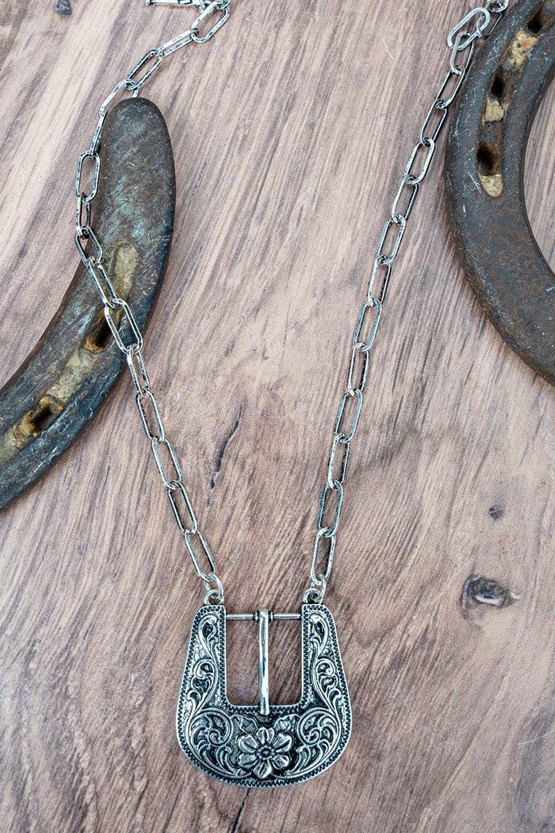 TIPI Heartland Bloom Buckle Silvertone Necklace