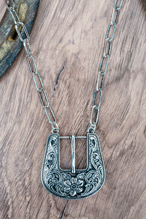 TIPI Heartland Bloom Buckle Silvertone Necklace