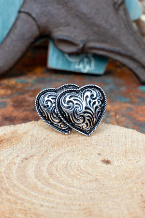 TIPI Hearts Collide Silvertone Ring