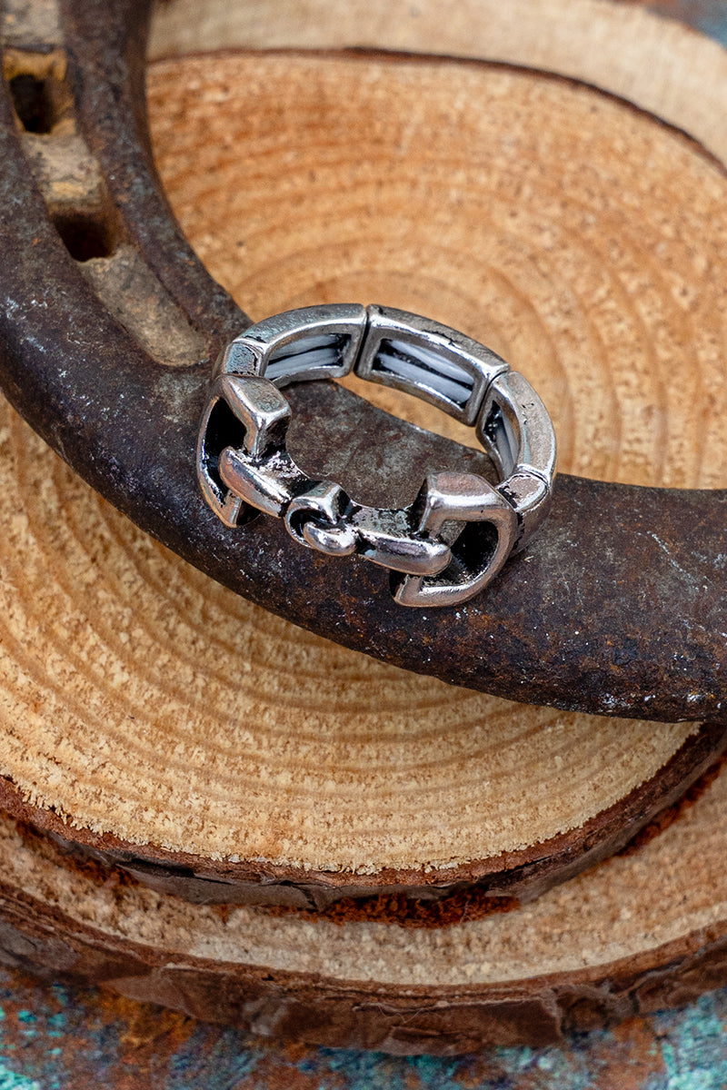 TIPI Bridle Bit Silvertone Ring