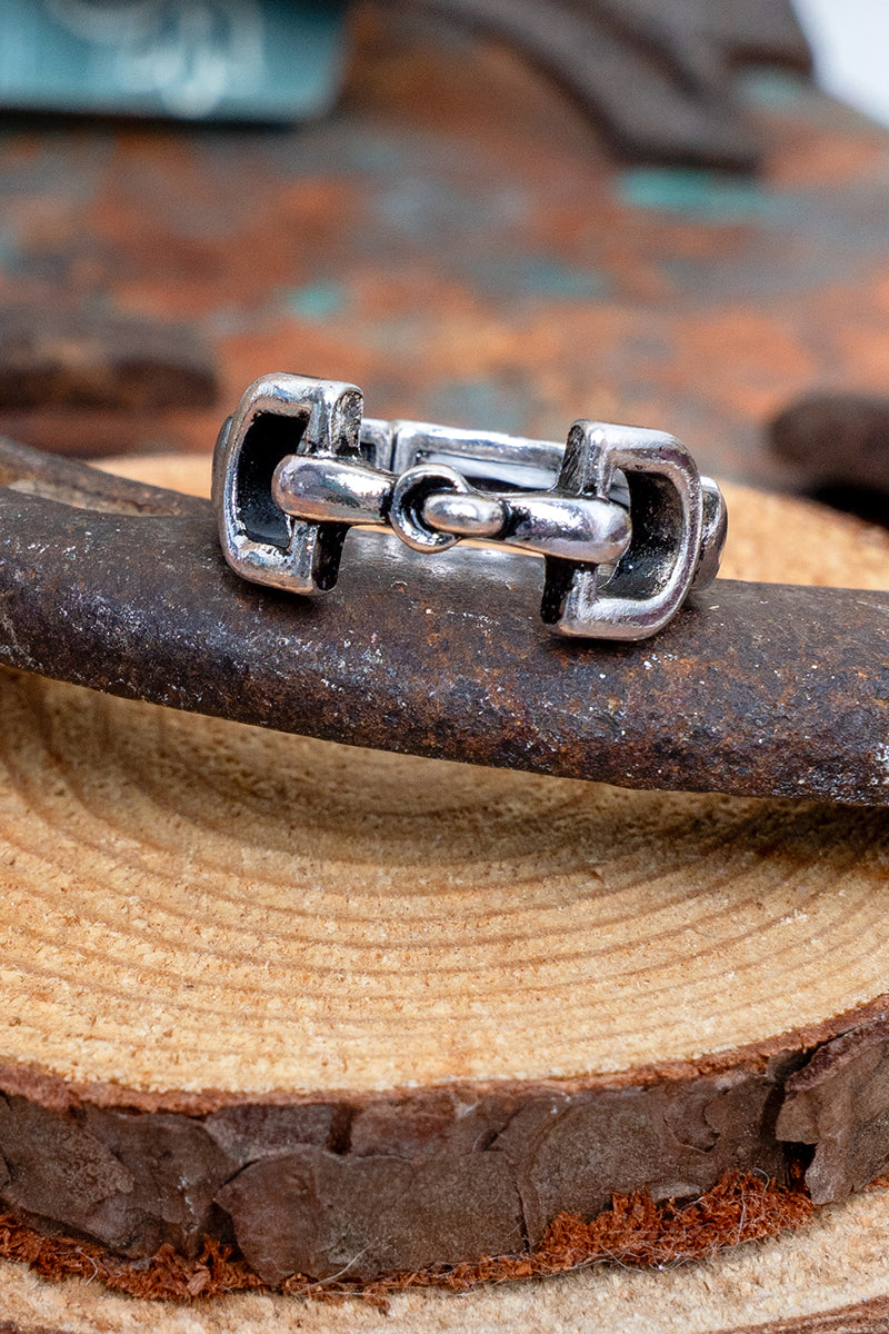 TIPI Bridle Bit Silvertone Ring