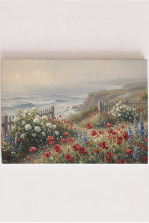 Meadow Above the Sea Stretched Canvas Print