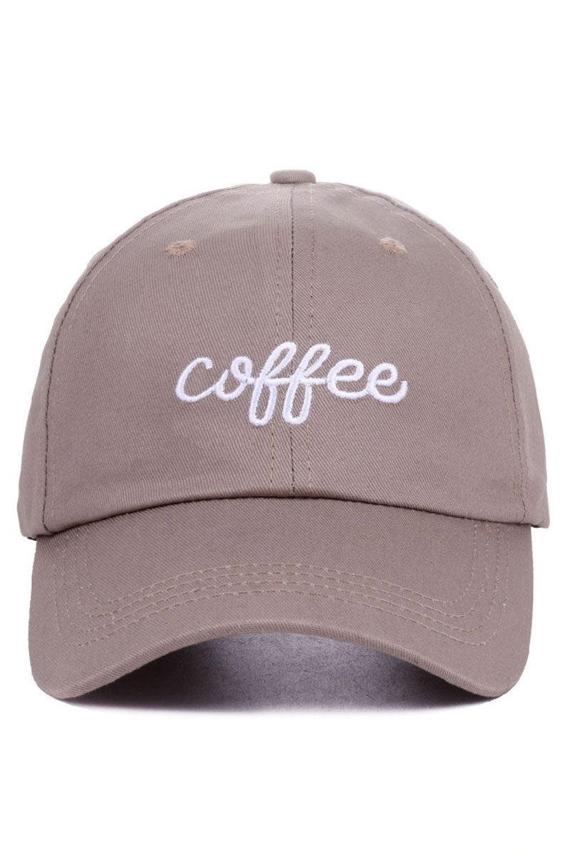 Zenana Embroidered 'Coffee' Ash Mocha Cap