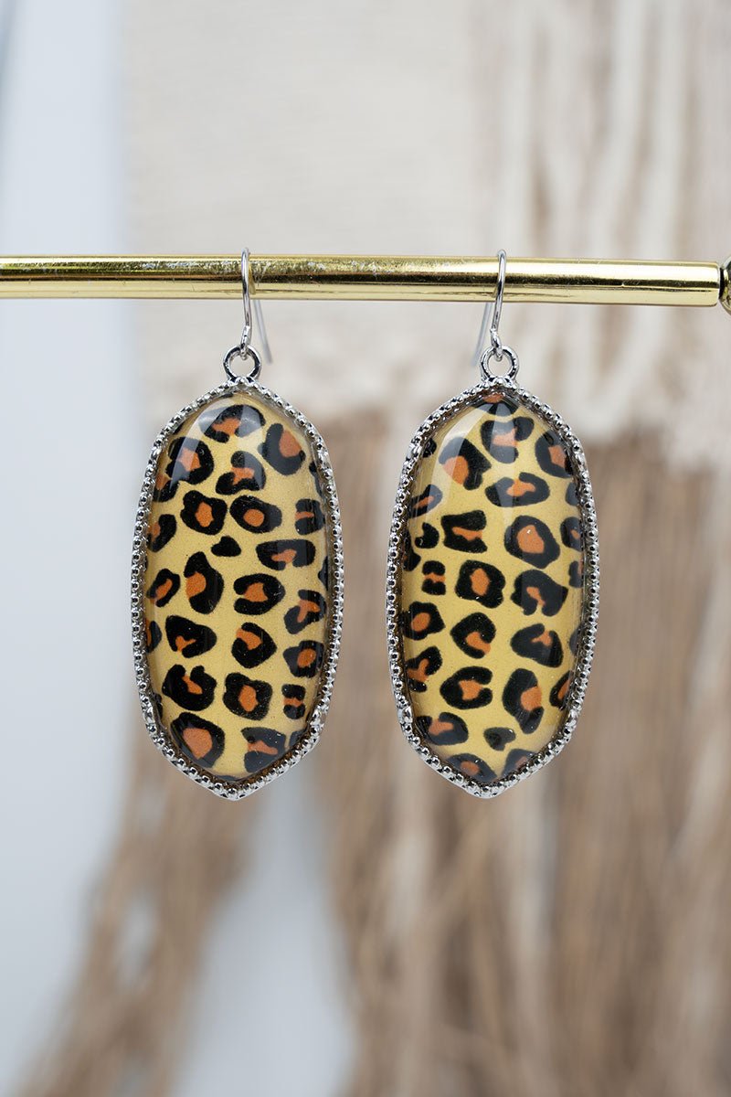 SALE! Blair Leopard Silvertone Earrings - Wholesale Accessory Market