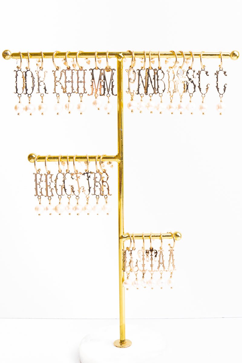 Initial Impression Goldtone and Pearl Earrings - Wholesale Accessory Market